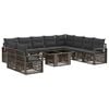 vidaXL Conjunto de sof&aacute;s de jard&iacute;n 11 uds. Gris y Gris Oscuro