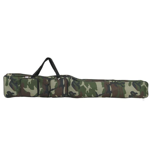vidaXL Bolso para ca&ntilde;a de pescar tela oxford verde camuflaje 160 cm