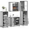 vidaXL Set de muebles de ba&ntilde;o 4 pzas madera contrachapada gris sonoma