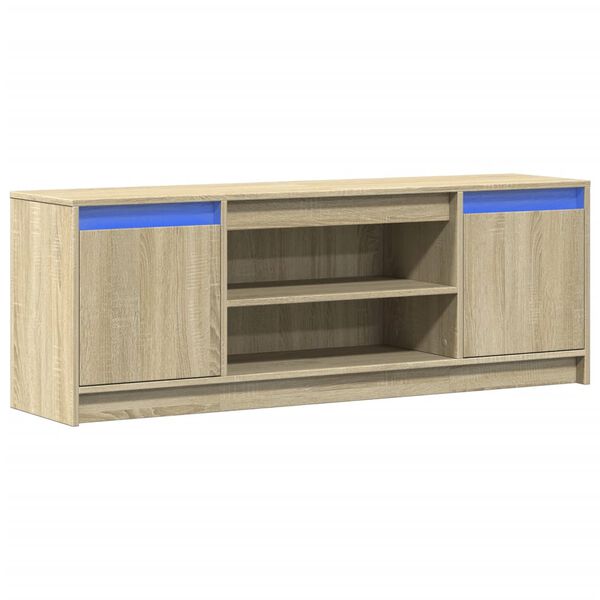 vidaXL Mueble de TV LED madera ingenier&iacute;a roble Sonoma 139,5x34x50 cm
