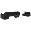 vidaXL Set de muebles de jard&iacute;n 9 pzas y cojines rat&aacute;n sint&eacute;tico negro
