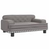 vidaXL Cama para perros de cuero sint&eacute;tico gris 70x45x30 cm