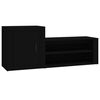 vidaXL Zapatero madera contrachapada negro 130x35x54 cm
