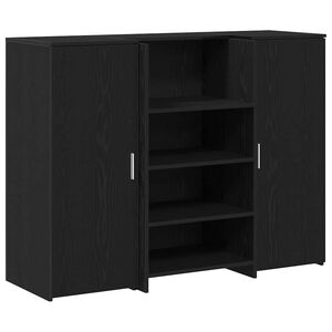 vidaXL Mostrador de recepci&oacute;n roble negro 135x50x103,5 cm