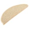 vidaXL Felpudos para escaleras 15 uds 65x21x4 cm Beige Claro Semicircular Grande
