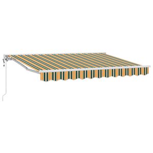 vidaXL Toldo Retr&aacute;ctil El&eacute;ctrico Verde y amarillo 3 x 2,5 m
