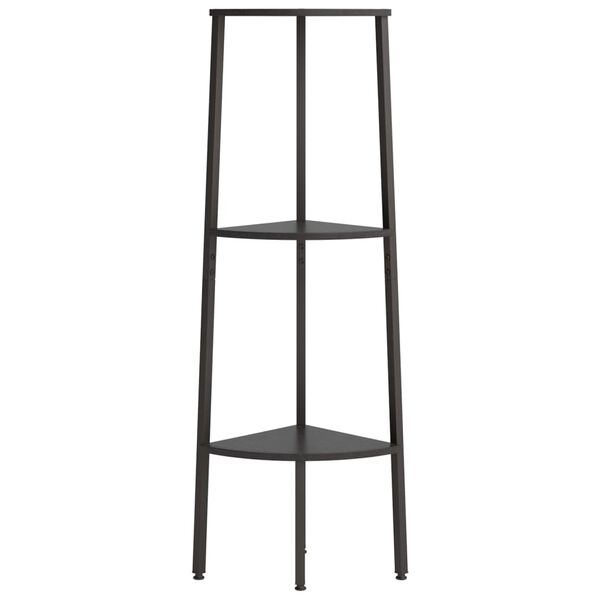 vidaXL Estantería de esquina de 3 baldas negro 45,5x31,5x120 cm