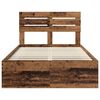 vidaXL Estructura de cama con cabecera Madera vieja 135 x 190 cm