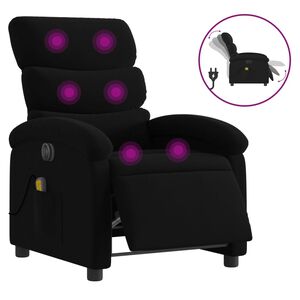 vidaXL Sill&oacute;n reclinable de masaje el&eacute;ctrico tela negro
