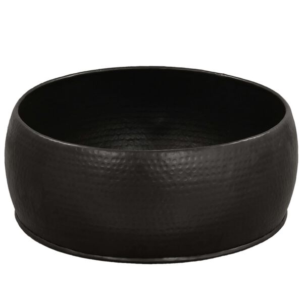 vidaXL Mesa de centro de aluminio martillado negro 70x30 cm