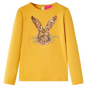Camiseta infantil de manga larga color ocre 104