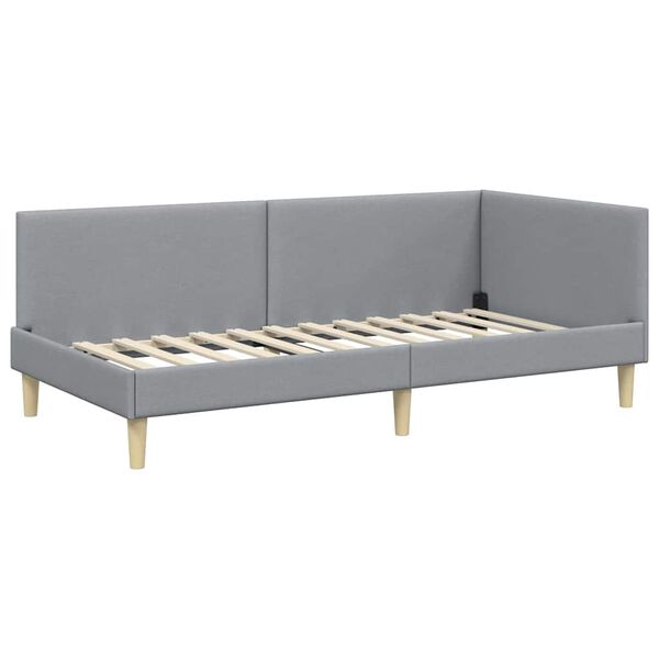 vidaXL Estructura de cama en esquina Gris Claro 80 cm x 200 cm