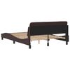 vidaXL Estructura de cama Dover tela marr&oacute;n oscuro 140x200 cm