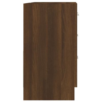 vidaXL Mueble de lavabo madera contrachapada marrón roble 63x30x54 cm