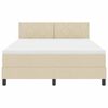 vidaXL Cama tipo Box Spring con colch&oacute;n Crema 140 x 200 cm tela