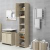 vidaXL Armario de ba&ntilde;o madera contrachapada color roble 30x30x183,5 cm