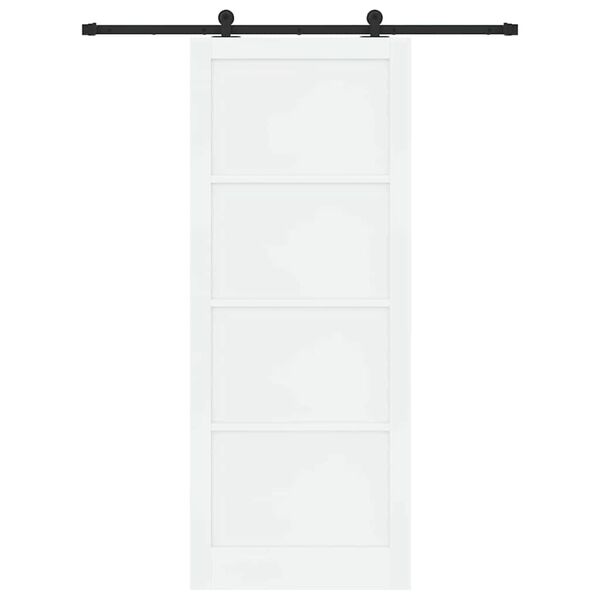 vidaXL Puerta Corredera y Negro 93 x 232 cm Madera de pino macizo