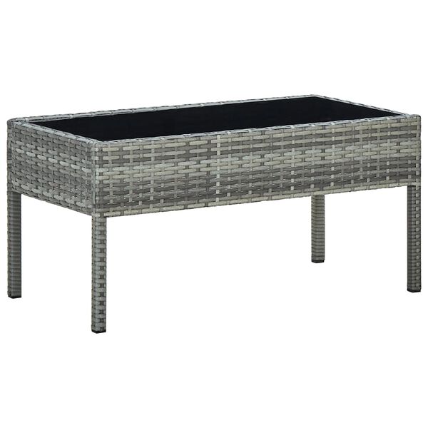 vidaXL Mesa de jard&iacute;n rat&aacute;n sint&eacute;tico gris 75x40x37 cm