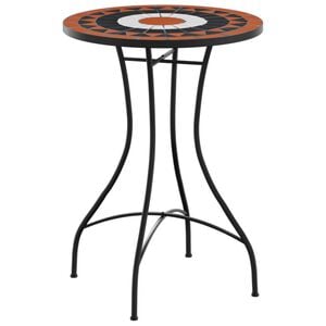 vidaXL Mesa de bistr&oacute; de mosaico cer&aacute;mica terracota y negro &Oslash;50x70 cm