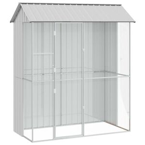 vidaXL Jaula para Aves Gris 215 x 110 x 247 cm Acero Galvanizado