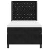 vidaXL Cama con Box Spring LED y Colch&oacute;n Negro 90 x 200 cm Terciopelo