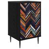 vidaXL Mesa de noche OMMEN Roble Negro 36 x 33 x 61 cm