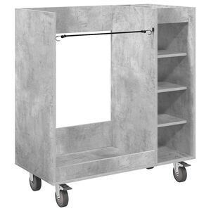 vidaXL Armario de Golf con rueda Liso Gris Concreto 90 x 45 x 98 cm