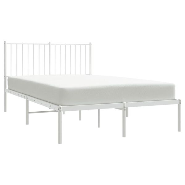 vidaXL Estructura cama sin colch&oacute;n con cabecero metal blanco 120x190cm