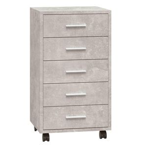 vidaXL Cajonera con ruedas madera contrachapada gris hormig&oacute;n