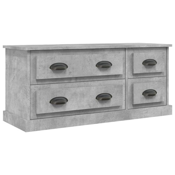 vidaXL Mueble de TV madera contrachapada gris hormig&oacute;n 100x35,5x45 cm