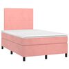 vidaXL Cama box spring con colch&oacute;n terciopelo rosa 120x190 cm