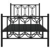 vidaXL Estructura cama sin colch&oacute;n con estribo metal negro 90x200 cm
