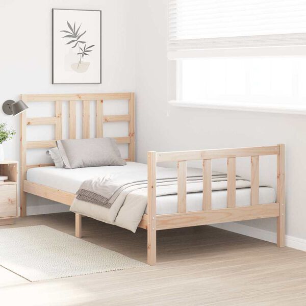 vidaXL Estructura de cama sin colch&oacute;n madera maciza de pino 100x200 cm