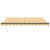 vidaXL Toldo retr&aacute;ctil aluminio y tela amarillo y blanco 4x3 m