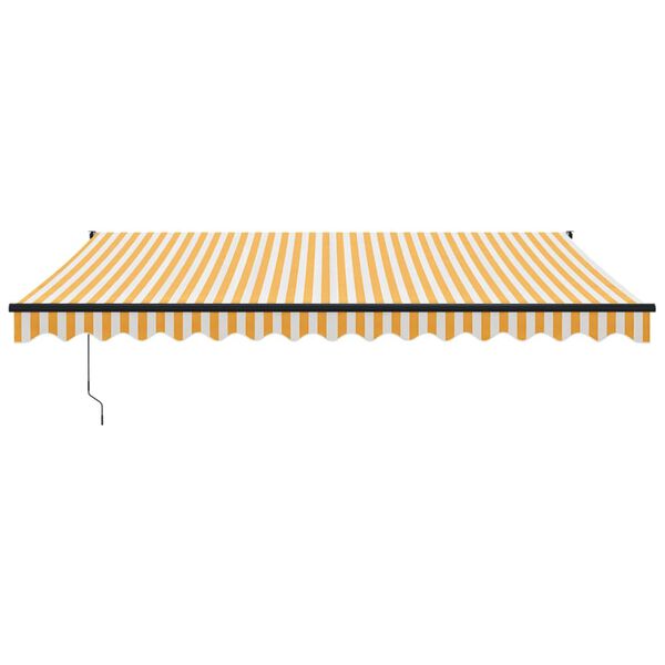 vidaXL Toldo retr&aacute;ctil aluminio y tela amarillo y blanco 4x3 m