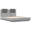 vidaXL Cama con cabecero madera de ingenier&iacute;a gris Sonoma 135x190 cm