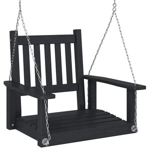 vidaXL Silla columpio jard&iacute;n con cadenas de metal madera abeto negro