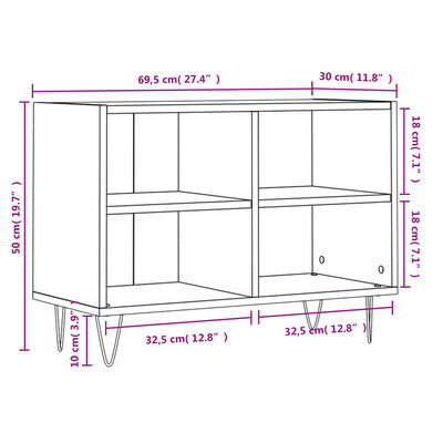 vidaXL Mueble de TV madera de ingeniería roble Sonoma 69,5x30x50 cm