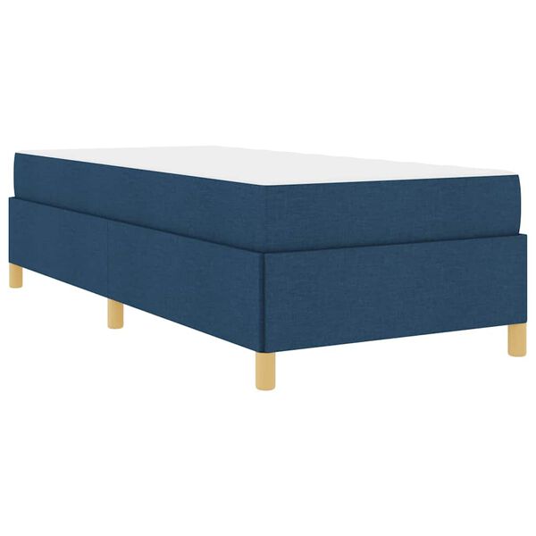 vidaXL Cama tipo Box Spring Azul, Marrón y Blanco 80 x 200 cm tela
