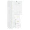 vidaXL Aparador alto madera contrachapada blanco 69,5x34x180 cm