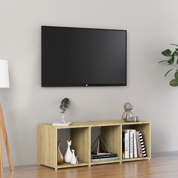 vidaXL Mueble para TV madera contrachapada roble Sonoma 107x35x37 cm