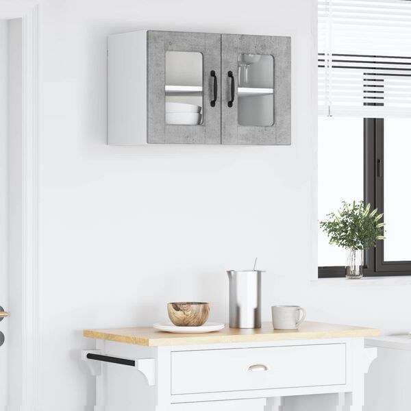 vidaXL Mueble de Cocina con estante Gris Concreto 60 x 31 x 40 cm