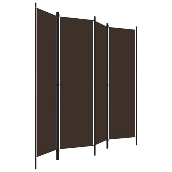 vidaXL Biombo divisor de 4 paneles marrón 200x180 cm