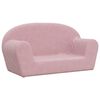 vidaXL Sof&aacute; para ni&ntilde;os de 2 plazas felpa suave rosa
