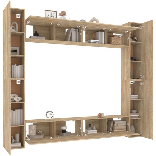 vidaXL Set de muebles para TV 8 pzas madera contrachapada roble Sonoma