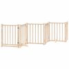 vidaXL Puerta para perros plegable 9 paneles madera de álamo 450 cm