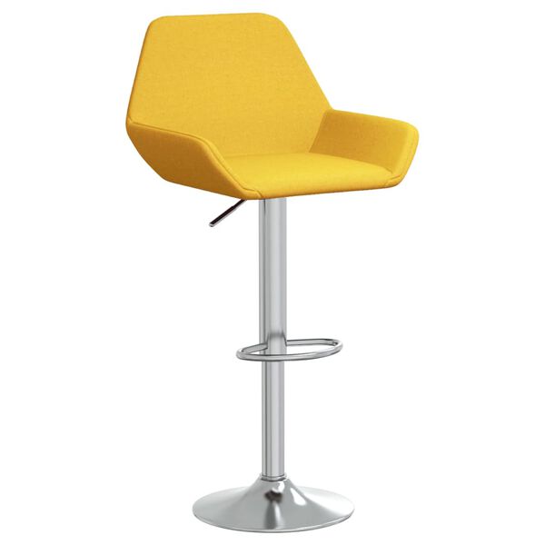 vidaXL Taburetes de cocina 2 unidades tela amarillo mostaza