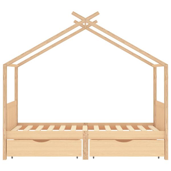 vidaXL Estructura cama ni&ntilde;os con cajones madera maciza pino 90x200 cm