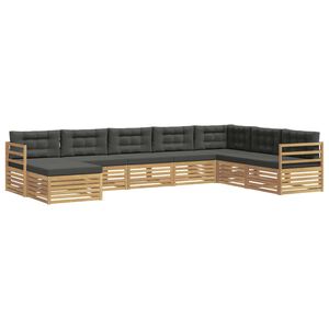 vidaXL Conjunto de sof&aacute;s de exterior 8 uds. Blanco y Antracita