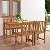 vidaXL Conjunto de comedor de jard&iacute;n de 5 piezas, 140 x 80 cm, madera maciza de teca